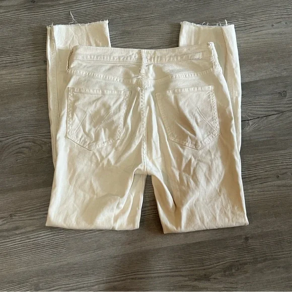 MOTHER High Waisted Rascal Ankle Fray Chalk It Up 27 - Picture 7 of 8